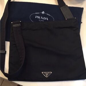 PRADA Tessuto Nylon Shoulder Bag Black P160 crossbody on the go everyday